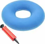 Fazista Inflatable Ring Donut Seat Cushion Pillow - Pain Relief for Hemorrhoids/Piles Back / Lumbar Support (Blue)