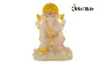 SoilMade Radium Ganesh Idol White Color Marble Idol Size Approx 8 CM