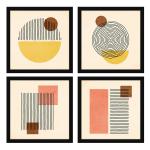 ArtX Multicolor Abstract Wall Art Painting (Set Of 4) Large