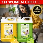 BLISS & BLUSH Liquid Dishwash Yellow 5LTR & Green 5LTR Combo pack of 2| Plant-Derived Actives, LABSA & Paraben free