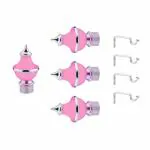 ZUDAZ Stainless Steel & ABS Curtain Bracket Parda Holder with Support 1 Inch Rod Pocket Finials Designer Door and Window Rod Support Fittings, Curtain Rod Holder (Pair of 2,Pink)