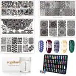 Royalkart Nail Art Kit For Women Professional 48 Pcs Glitter Bottles Rhinestones 5 Stamping Plates French Nail Stamper & Scraper Nail Art Tools-Gift For Girl