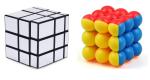Grest High Speed Smooth Stickerless Silver Mirror Cube and 3x3x3 Round Bubble Magic Cube