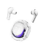 MEERTRONICS Ultrapods Pro 2 TWS Earbuds with Digital Display, Transparent Design, 30 Hours Playtime with Fast Charging, Bluetooth 5.3v (White)