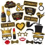 Zyozique Bachelor Party Decorations Photo Booth Props - Props for Bridal Shower (25 Pcs)