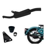 BIGBIRD Best SR-60 Bike Bullet Angular Empty Free Flow Stylish Exhaust Silencer Black with Zed Clamp Bush for Royal Enfield Classic Battle Green 350