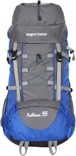 adventIQ Footloose 55L R. Blue -Grey Stylish Travelling-Hiking-Trekking Adventure Polyester Rucksack Backpack Rucksack - 55 L (Blue, Grey)