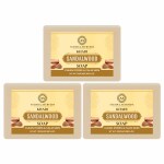 Ayusoul Ayurveda Khadi Herbal Natural Sandalwood Bath Soap for Soothing & Natural Skin Pack of3