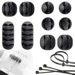 Evens More Pack Of 10 Cable Organizer With 10 Zip Ties Cord Organiser Holder Manager Laptop TV Charging Cords Cord Organizer Management