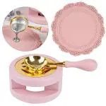 Hasthip Pink Guess Wax Seal Kit With Furnace, Spoon Furnace Tool Envelope Stamp