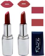 OUR BEAUTY Multicolor Creamy Matte Moisturising Lipstick Ks60, 9 G (Set Of 2)