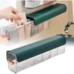 ROMJ Wall Mount Socks Underwear Drawer Organizer for Wardrobe Wall Hanging Undergarment Storage Box Holder Stand with Cover Anti Dust Adjustable Clear Socks Storage Box