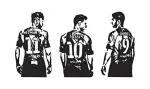 Divinedesigns Multicolor Vinyl Neymar, Messi,Suarez Wall Sticker