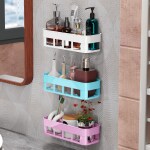SHALVI Self Adhesive Wall Mounted Plastic Bathroom Shelf, Storage Organizer (Multi-color)