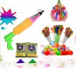 CraftVatika Holi Gulal Pichkari with 100 Water Balloons Combo Pack