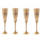 ROYALSTUFFS Wine Brass Goblet Chalice Vintage fantasy Embossed glasses Cup wedding & Gothic with Classic Packing Pack 4