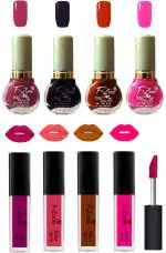 OUR BEAUTY Nail Polish And Lipstick Combo 253 (Pack Of 8)