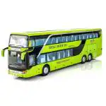 Ktrs Enterprise Double-Decker Tourist Bus Model City Bus Toy Car Alloy Airport Busing Metal Sound And Easy Pull Back Anti-Fall Toy Car