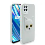 Sonty Realme 9 5G White Faux Leather Shock Proof Mobile Back Cover
