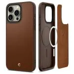 CYRILL Spigen Kajuk Mag Compatible with iPhone 15 Pro Max Case (2023) [PC, TPU, PU Leather | Saddle Brown]