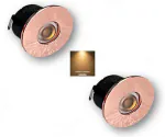 OTS LIGHTS 1 Watt Rose Golden Finish Button LED Furniture COB Spot Down Ceiling Light, Round, Ceiling Pop Light (Pack of 2) (Warm (Yellow) - 3000k)