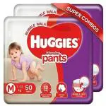 Huggies Wonder Pants Diapers Medium Size 50 Pieces Combo (Pack of 2) - M (100 Pieces)