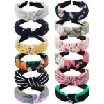 SHIVAAY Velscrun 12 Pack Wide Headbands for Women Cross Knot Hair Bands Fashion Elastic Hairband Girls Hair Accessories