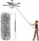 PXBQ Microfiber Duster for Cleaning with Extension Pole 30-100 Inch, with Bendable Head. Cleaner with Long Extendable Handle for Cleaning High Cobweb, Ceiling Fan, Blinds, Furniture