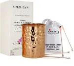 OREAYU Hammered Copper Glass Ayurvedic Tumbler, Drinkware & Serveware for Health, 250 ML