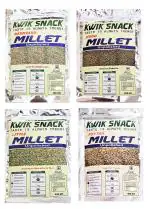 Kwik Snack Combo Pack of 4 - Finger , Little , Foxtail & Barnyard Millets Unpolished Pouch ( 400 GM Each )