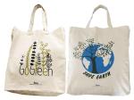 Arka Home Products Cotton Reusable Go Green And Save Earth Printed Shopping Bags (Set Of 2)