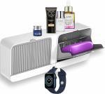 Tallin Wall Mounted Soap Box with Lid Double Grids Soap Draining Rack Bathroom Soap Holder, Multi-Color, Plastic