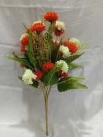 Ramesh Sai SRI SAINATH Enterprises Cream and Orange Colour Lotus Flowers, Multi Colour Flower Height 11INC ONE BUNCH