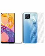 GADGETRONICS Realme 8 Pro Black and Transparent Carbon Fiber Scratchproof Screen Protector and Skin Sticker