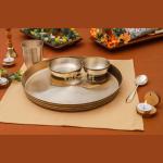 Kansyam Bronze/Kansa Thali Set Of 5 | Luxury Matte (Size: Large 12 X 1.25 Inch)