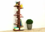 Liam Engineered Wood Bookshelf/ Book Shelf/ Corner Shelf for Living Room Office (Walnut, D.I.Y)