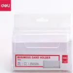 Deli E7623 Business Card Holder, Visiting Card Holder, Transparent, Pack of 3