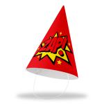 Festiko Superhero Theme Cone Hats (Pack of 10 - Hat 20), Superhero Party Cone Hats, Superhero Theme Birthday Hats, Superhero Theme Party Wearables