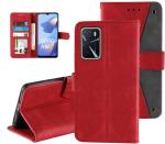 Autofocus Faux Leather Back Case Flip Cover for Oppo A16 with ID Card Slot | Foldable Stand | 2 Card Slot | 1 Cash Slot | Magnetic Closure - Executive Red, 22127