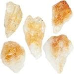 Astroghar Natural Citrine Point Crystals Mini Chunks Uneven Shape Raw Rough For Reiki Healing (Pack Of 5)