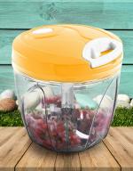 Porslin Yellow Plastic 5 Stainless Steel Blade System Mini Chopper For Kitchen, 900 Ml