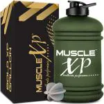 MuscleXP BoldXP Gallon Water Bottle 2.2 L, Gym / BCAA / Protein Shaker Bottle, with Blender Ball, Leakproof, BPA-Free, Military Green