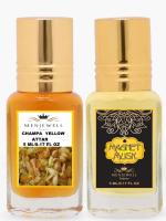 Menjewell Combo Pack Of 2PCs Attar Champa Yellow, Magnet Musk 5ML Attar Floral Attar (Floral, Musk)