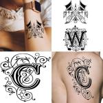 Ordershock Waterproof WC Name Letter Temporary Body Tattoo (Pack of 2)