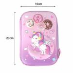 SHIVAARO Big Size Unicorn Pencil Case with Compartments, Pencil Pouch for Kids, Pencil Box for Kids, School Supply Organizer for Students, Stationery Box Pouch (1 Unit) (Pink)