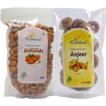 Farmbean Dry Fruits Combo Pack of 2-450 Gms| Anjeer 250gms, Almond 200gms| Healthy Sweet Treats| Rich in Calcium, Antioxidant, Fibers and Vitamin K | Vegan, Non-GMO & No Preservatives