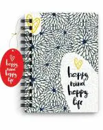 DI-KRAFT-Flowe Print Quotes Notebook, 90 GSM, Unruled White 160 Pages (6* 8 Inch) , Spiral Wiro Binding Diary with Dangler & Desing Design - A5 - Pack of : 1