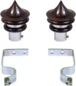 Grownix Nails Ink Wood Brown Rod Rail Bracket (Pack Of 4)