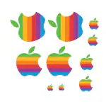 Shivoid Colorful Apple Logo Combo Pack for Mobiles, Laptops, Desktops, Ipads (Different Sizes) (Pack of 10)
