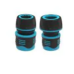 Divine Tree 3/4 Inch Hose Connector Hose Nozzle Tap Connector For Quick Hose Fitting Pack Of 2 (Blue:Black)